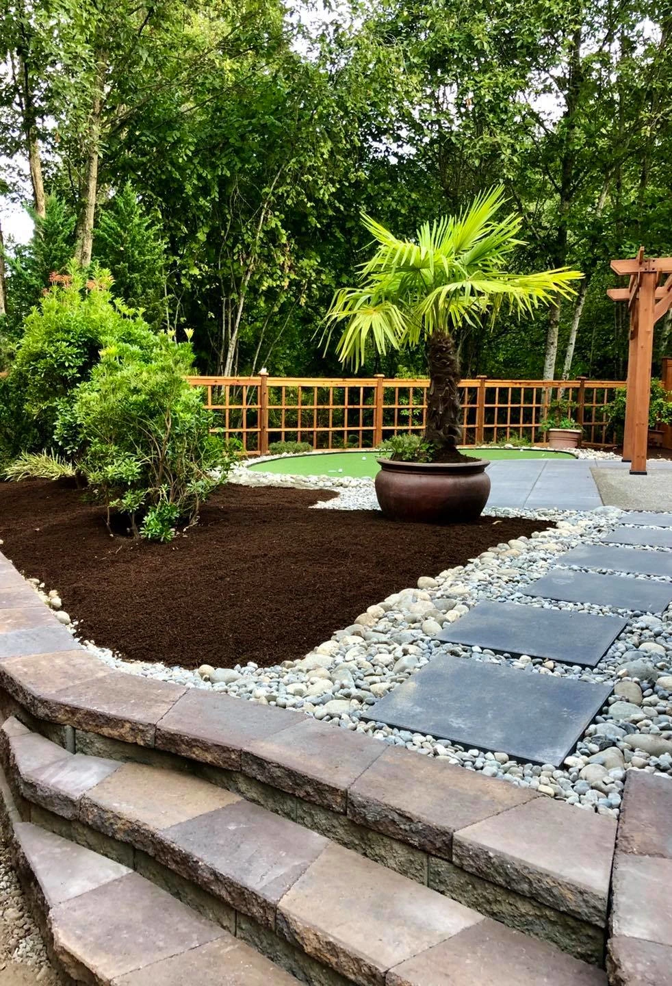 Paver patio installation and walkway